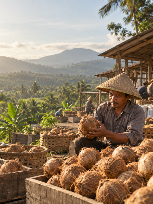 Indonesian growers at harvest
