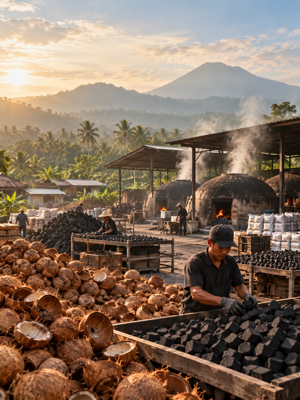 Harvesting and processing operations in Central & East Java, Java